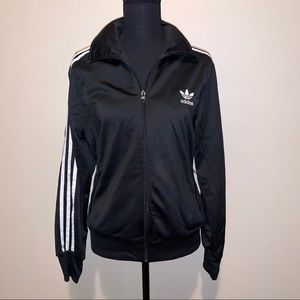 Classic Adidas Zip Track Jacket With Logo On Back